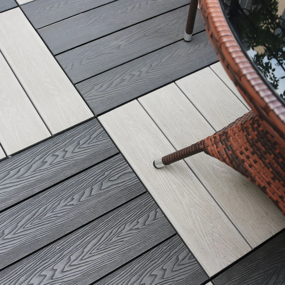 3 items DIY outdoor wood-plastic floor,Wood-plastic composite wood-plastic pavement floor engineering wooden floor is easy