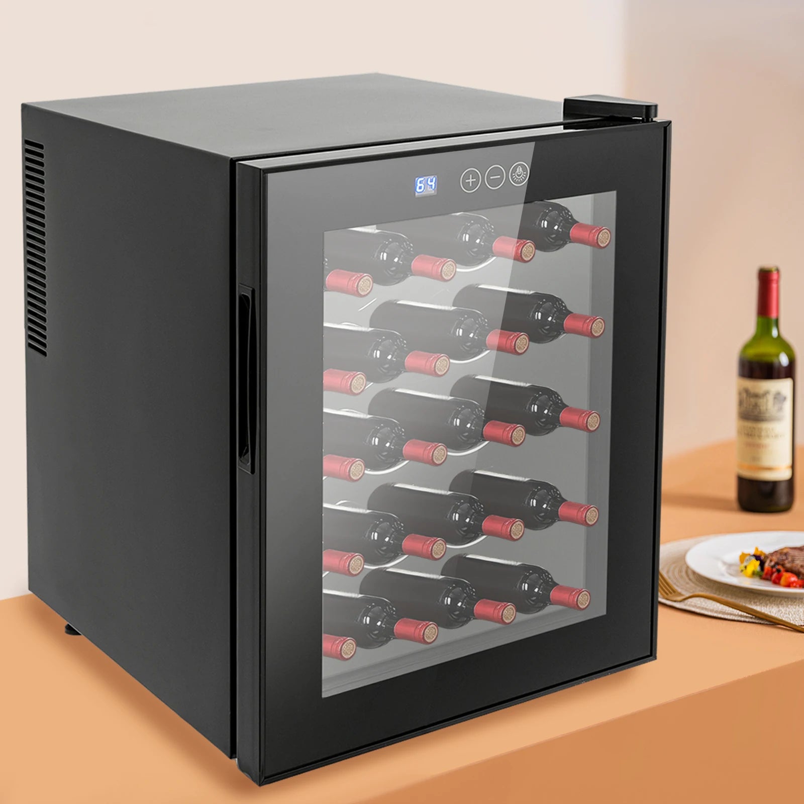 48L 20 Bottles Wine Fridge Storage Cabinet 12-18°C Intelligent Temperature Control LED Display