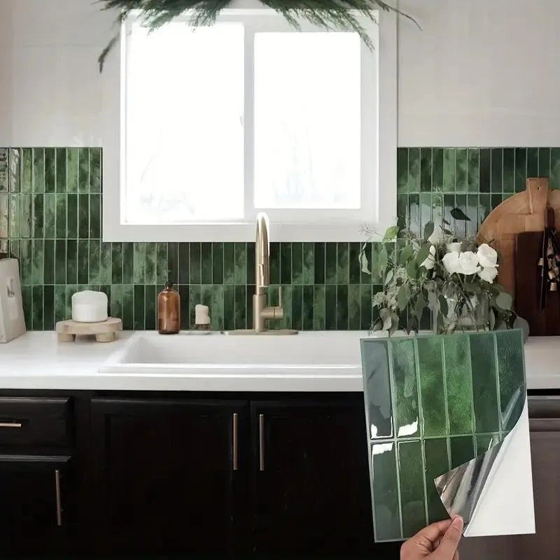 5/10/20pcs Self-Adhesive Wall Tile Stickers, Heat Resistant Peel AndStick Kitchen Backsplash, Waterproof Wall Tile Stickers