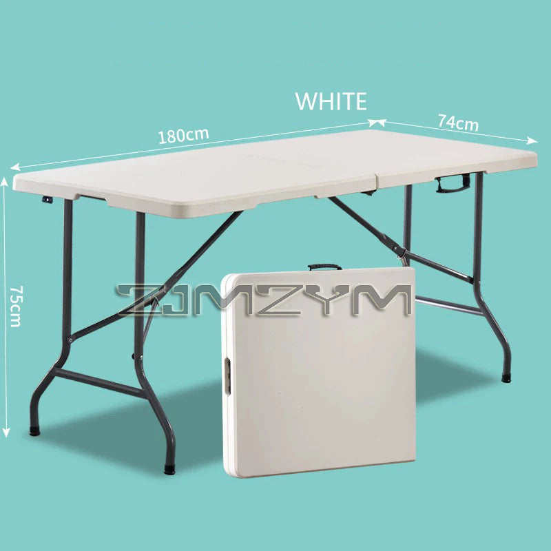 1.2M 1.5M 1.8M Height-Adjustable Folding Table Event Outdoor Camping Desk Garden Booth Party Long Table