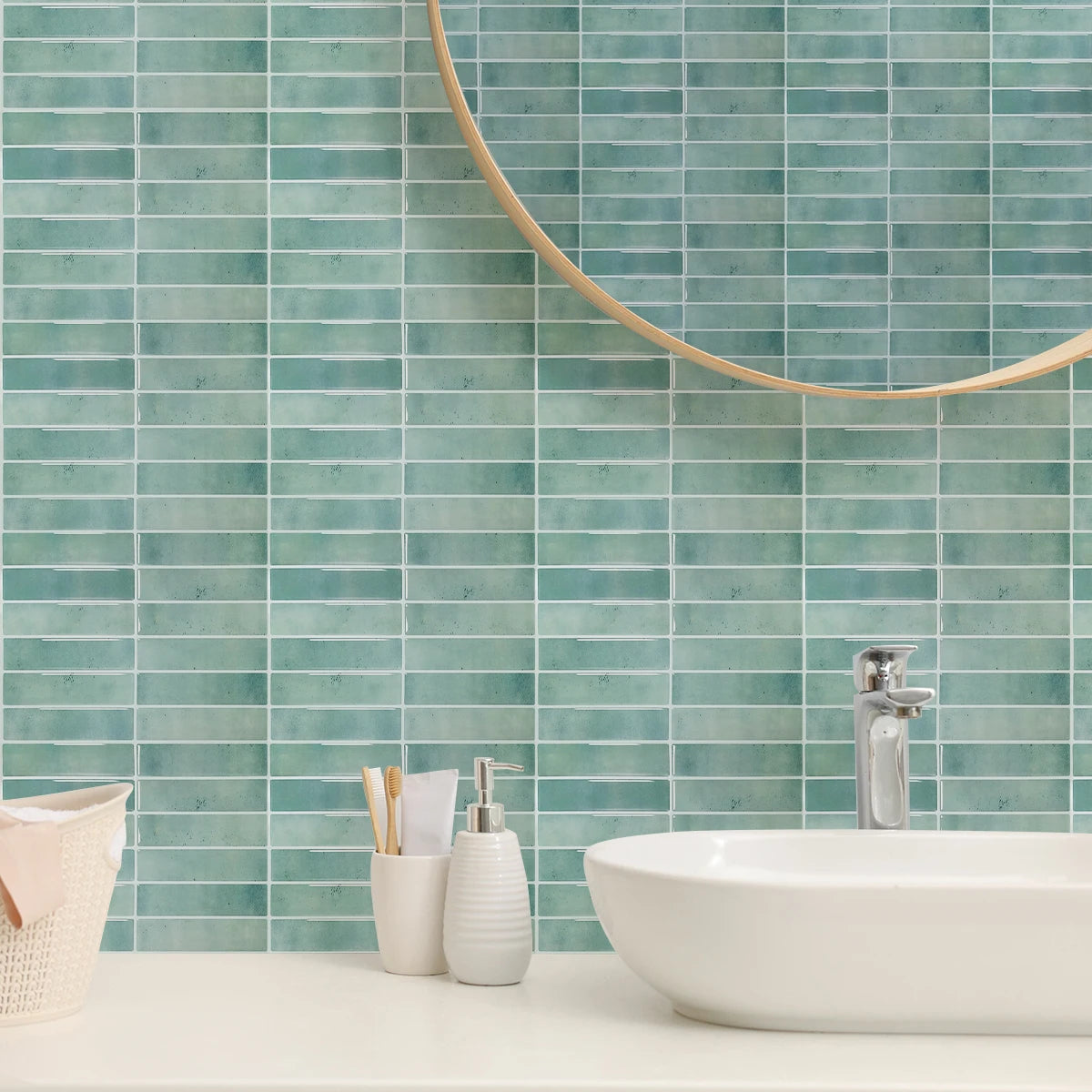 5/10/20pcs Self-Adhesive Wall Tile Stickers, Heat Resistant Peel AndStick Kitchen Backsplash, Waterproof Wall Tile Stickers