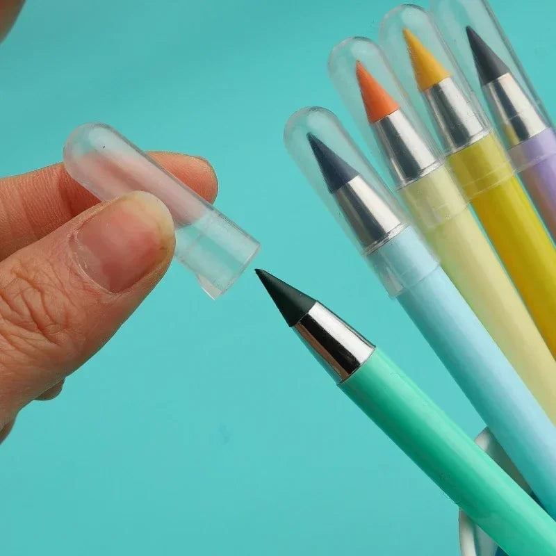 12 Pcs Set Infinity Pencils Multicolor Eternity Pencils No Ink with Eraser Pen School Stationery Drawing Pens Art Supplies
