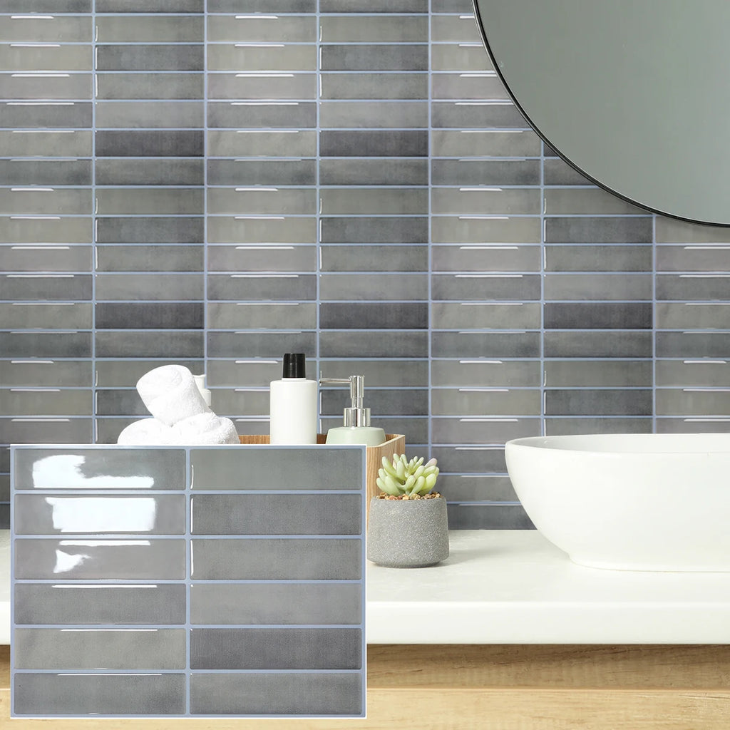 5/10/20pcs Self-Adhesive Wall Tile Stickers, Heat Resistant Peel AndStick Kitchen Backsplash, Waterproof Wall Tile Stickers