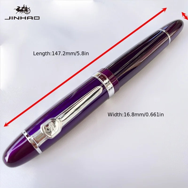 1 PCS JINHAO 159 Classic Design SIlver Trim Calligraphy Iridium Business Pen With Converter