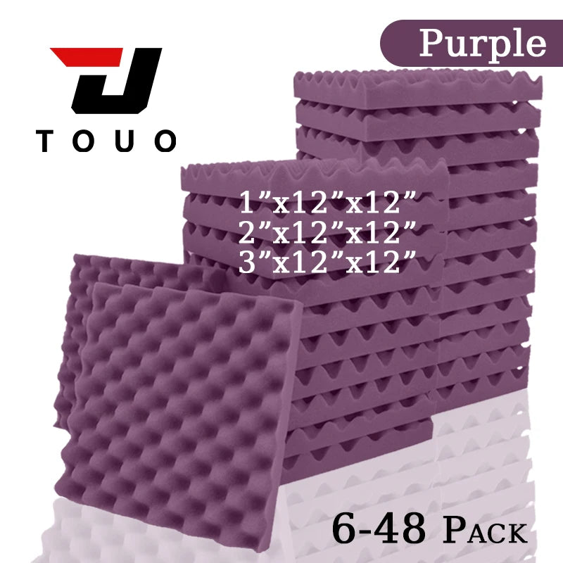 TOUO 6-48 Pack Acoustic Panels Sound Proof Foam Panels Wall Soundproofing Acoustic Foam Panels  Flame Retardant