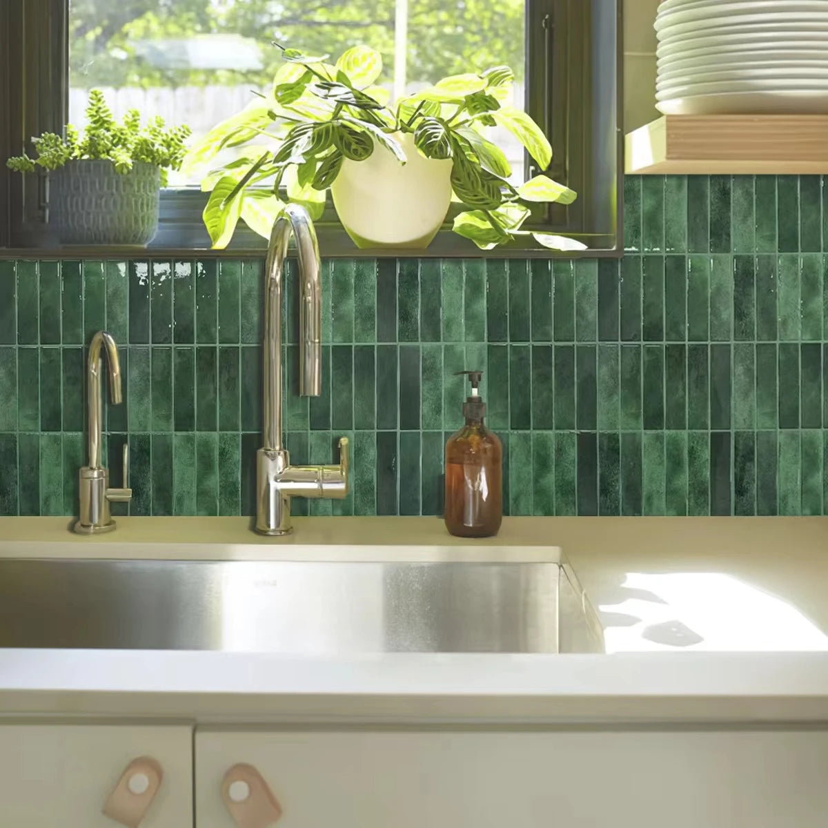 5/10/20pcs Self-Adhesive Wall Tile Stickers, Heat Resistant Peel AndStick Kitchen Backsplash, Waterproof Wall Tile Stickers