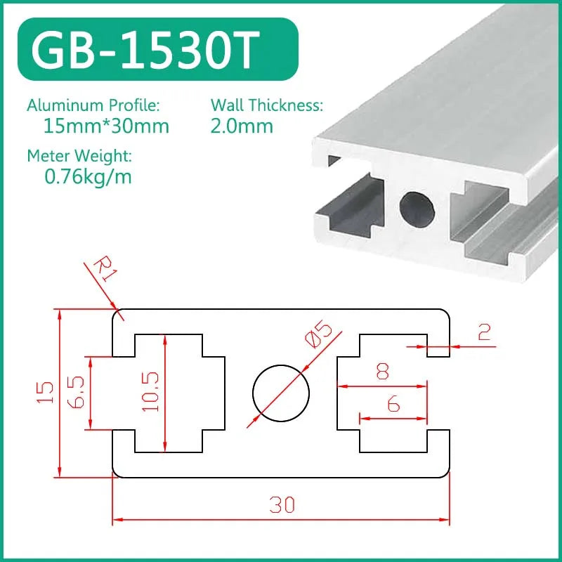 1515 1520 1530 1540 1560 1570 1590 15120 15160 15180 Aluminum Profile Framework Linear Rail Extrusion CNC 3D Printer Parts DIY