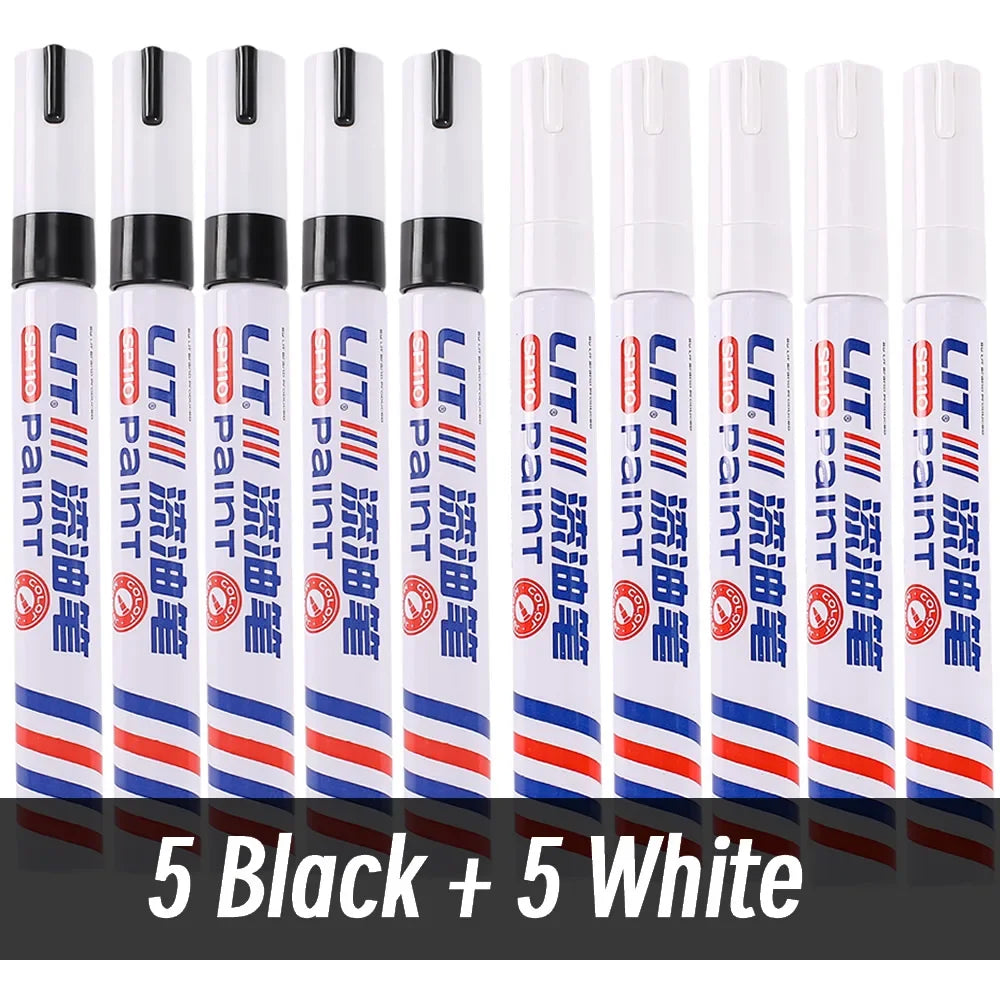 3mm 10p Colorful 8 Colors Permanent Paint Marker Waterproof White Markers tire tread rubber fabric Paint metal Paint Marker Pens
