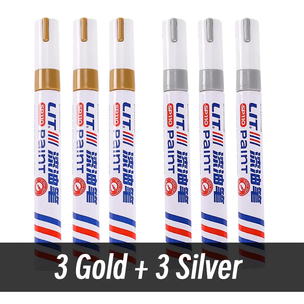 3mm 10p Colorful 8 Colors Permanent Paint Marker Waterproof White Markers tire tread rubber fabric Paint metal Paint Marker Pens