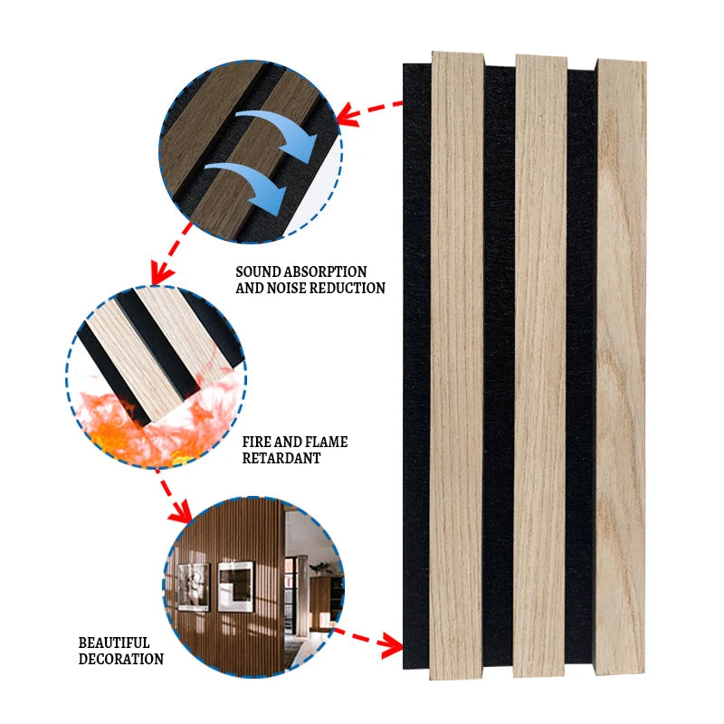 Oak surface polyester fiber sound insulation wall panel sound insulation board wood board