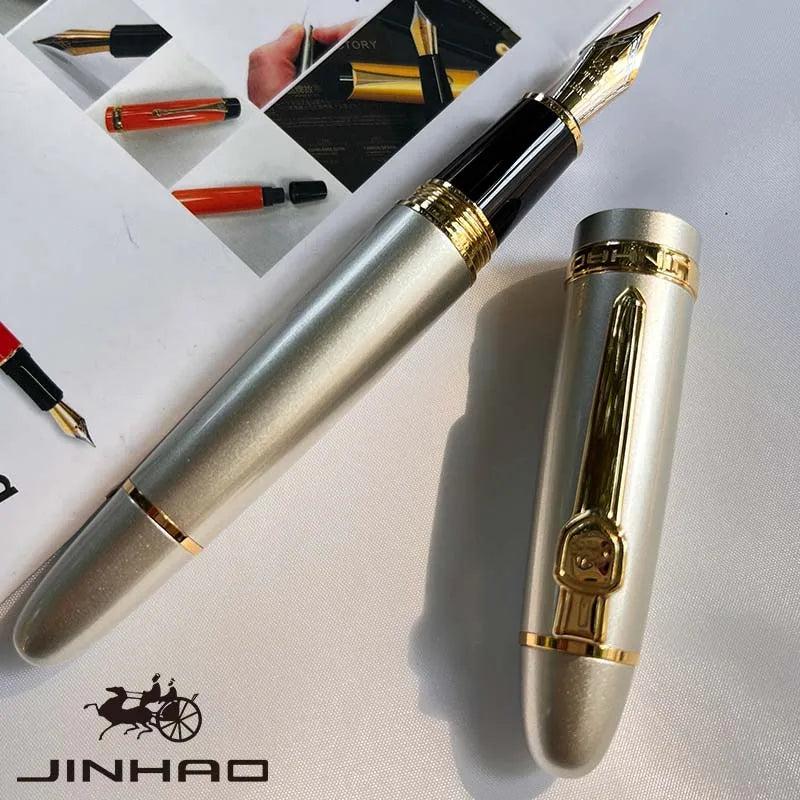 1 PCS JINHAO 159 Classic Design SIlver Trim Calligraphy Iridium Business Pen With Converter