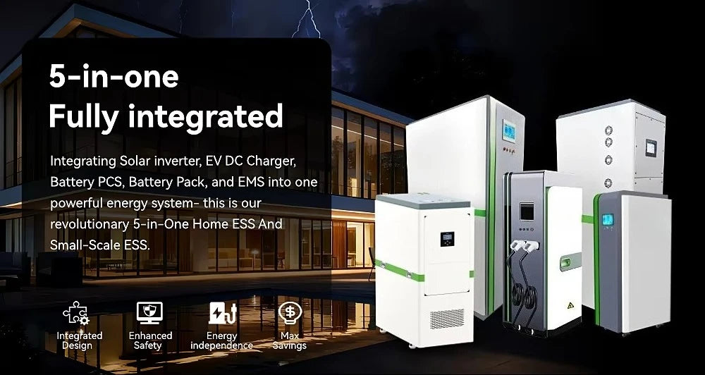 10kw 15kw 20kw 25kw Inverter All in One 50kwh 100kwh 200kwh Lithium Ion Battery Hybrid Home Solar Power System With Solar Panels