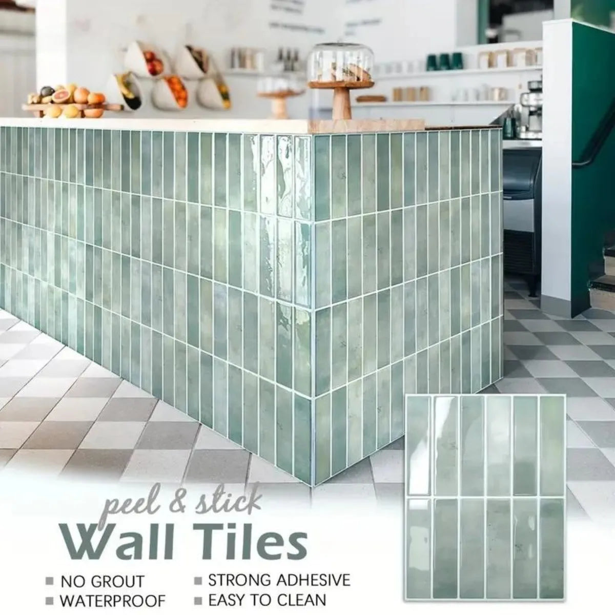 1/5/10/15/20pcs Self-Adhesive Wall Tiles Stickers, Heat Resistant Peel AndStick Kitchen Backsplash, Waterproof Wall Tile Sticker
