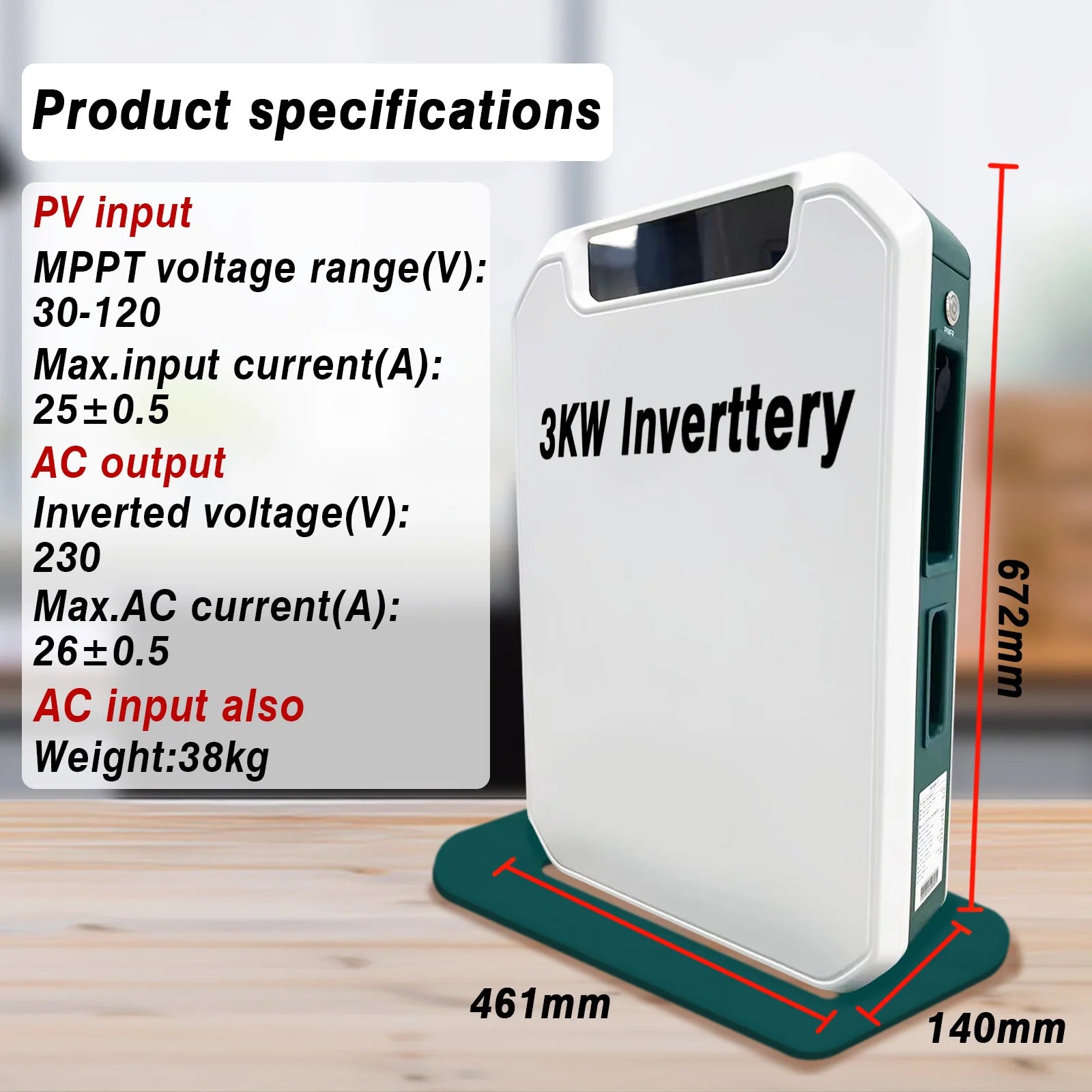 3000W Off Grid Photovoltaic Energy Storage Power Station, 3KW Inverter and 24V 100Ah LiFePO4 Battery All-in-one Machine