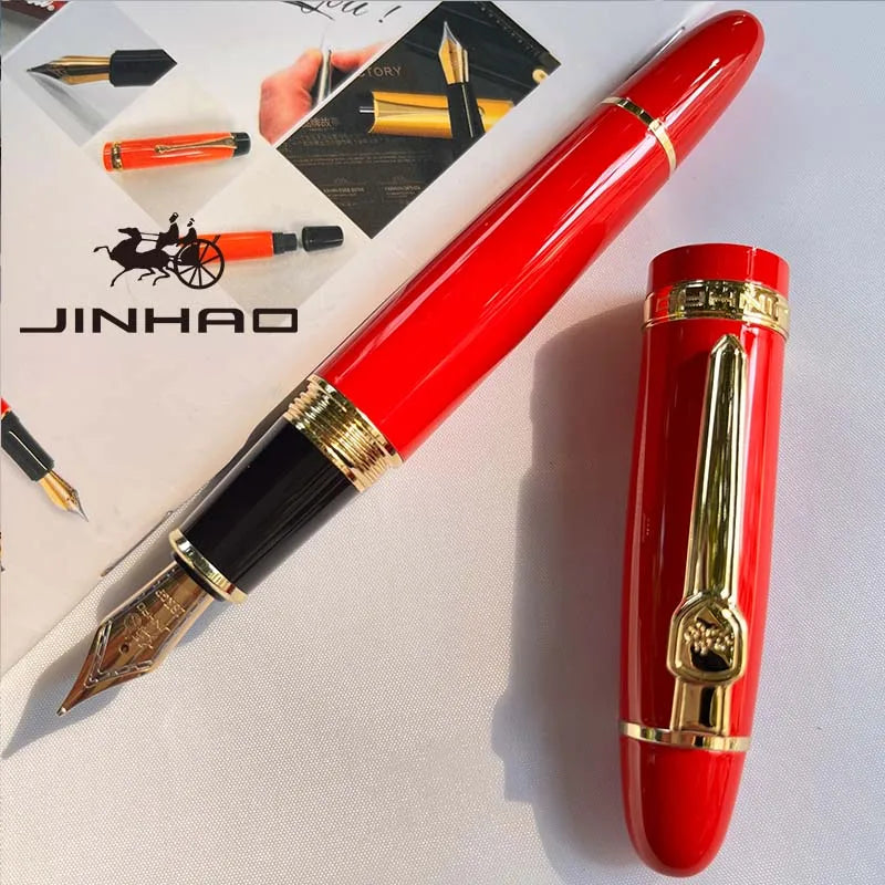 1 PCS JINHAO 159 Classic Design SIlver Trim Calligraphy Iridium Business Pen With Converter
