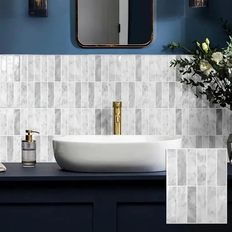 5/10/20pcs Self-Adhesive Wall Tile Stickers, Heat Resistant Peel AndStick Kitchen Backsplash, Waterproof Wall Tile Stickers