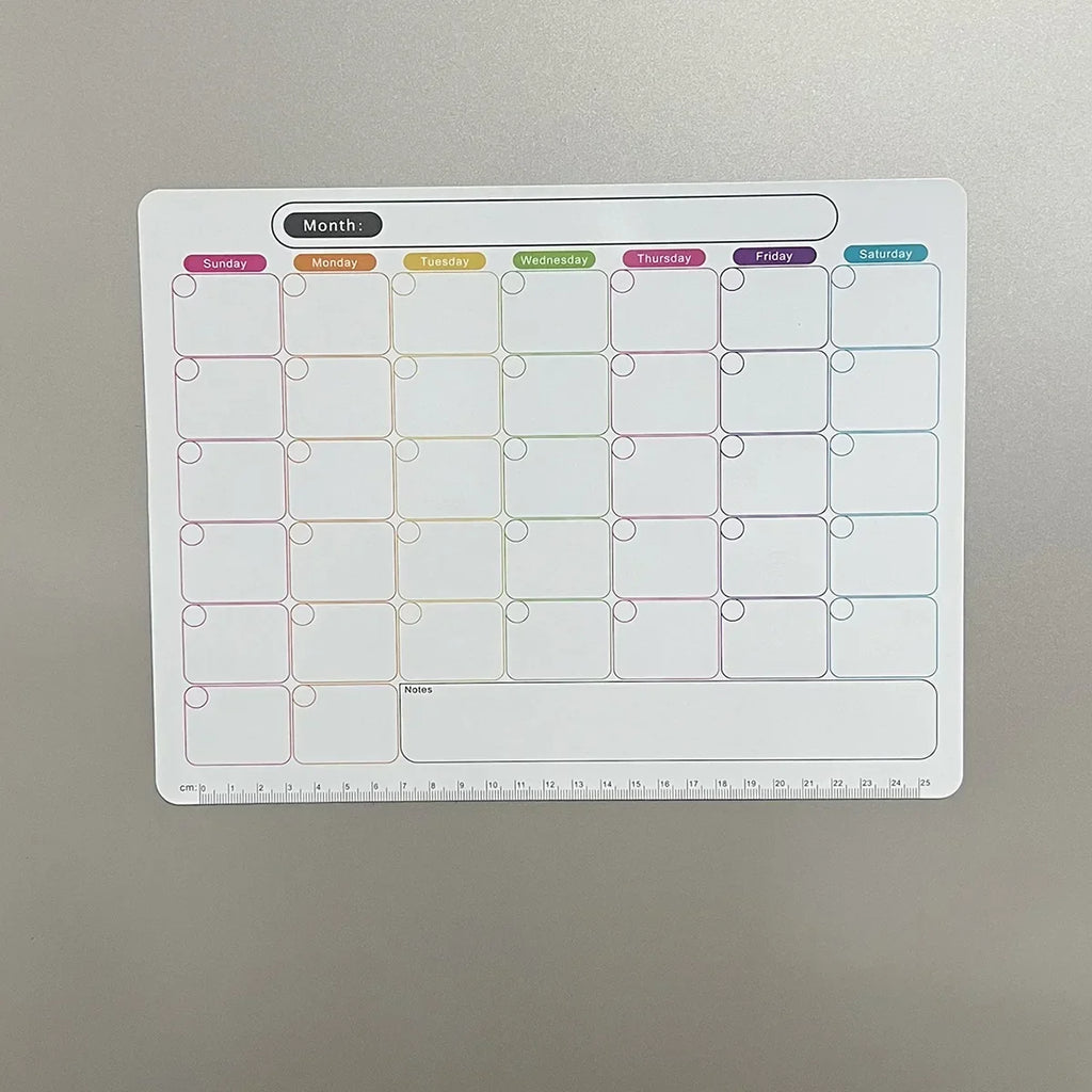 A refrigerator magnet ,monthly and weekly planner, magnetic calendar sticker, soft magnetic note sticker, message board