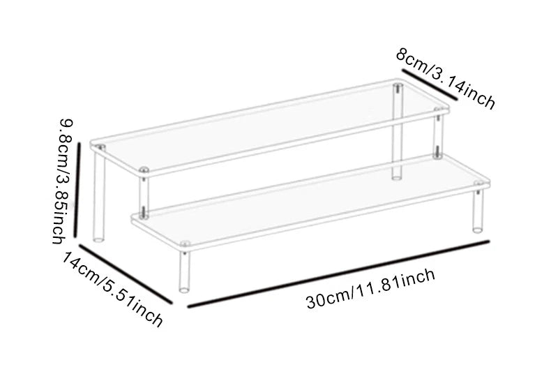 1-4 Tier Acrylic Display Stand Durable Display Rack For Cupcake Perfume Doll Transparent Trapezoidal Blind Box Storage Shelf