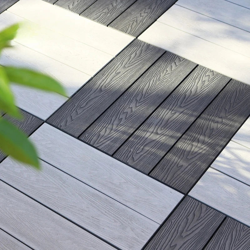 3 items outdoor wood-plastic floor, waterproof, moth-proof, nail-free, DIY snap-on type for courtyard, terrace and outdoor