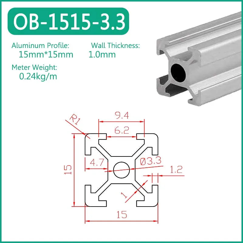 1515 1520 1530 1540 1560 1570 1590 15120 15160 15180 Aluminum Profile Framework Linear Rail Extrusion CNC 3D Printer Parts DIY