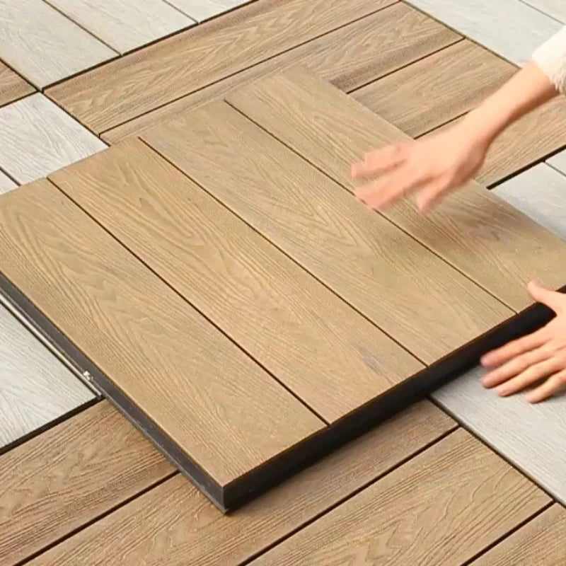 3 items outdoor wood-plastic floor, waterproof, moth-proof, nail-free, DIY snap-on type for courtyard, terrace and outdoor