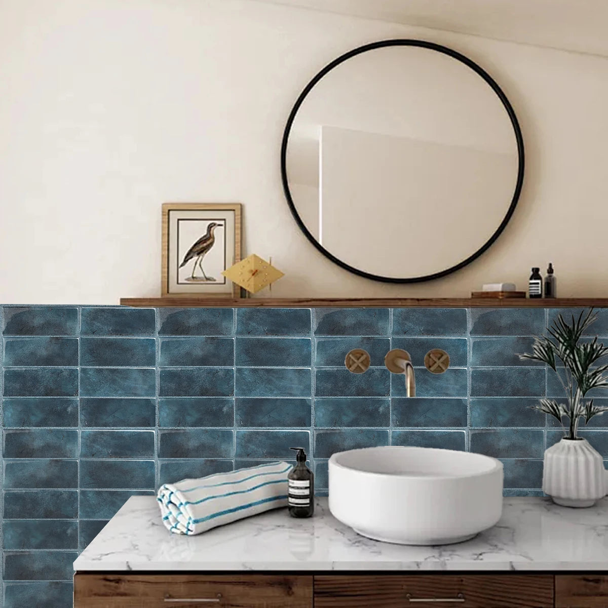 5/10/20pcs Self-Adhesive Wall Tile Stickers, Heat Resistant Peel AndStick Kitchen Backsplash, Waterproof Wall Tile Stickers