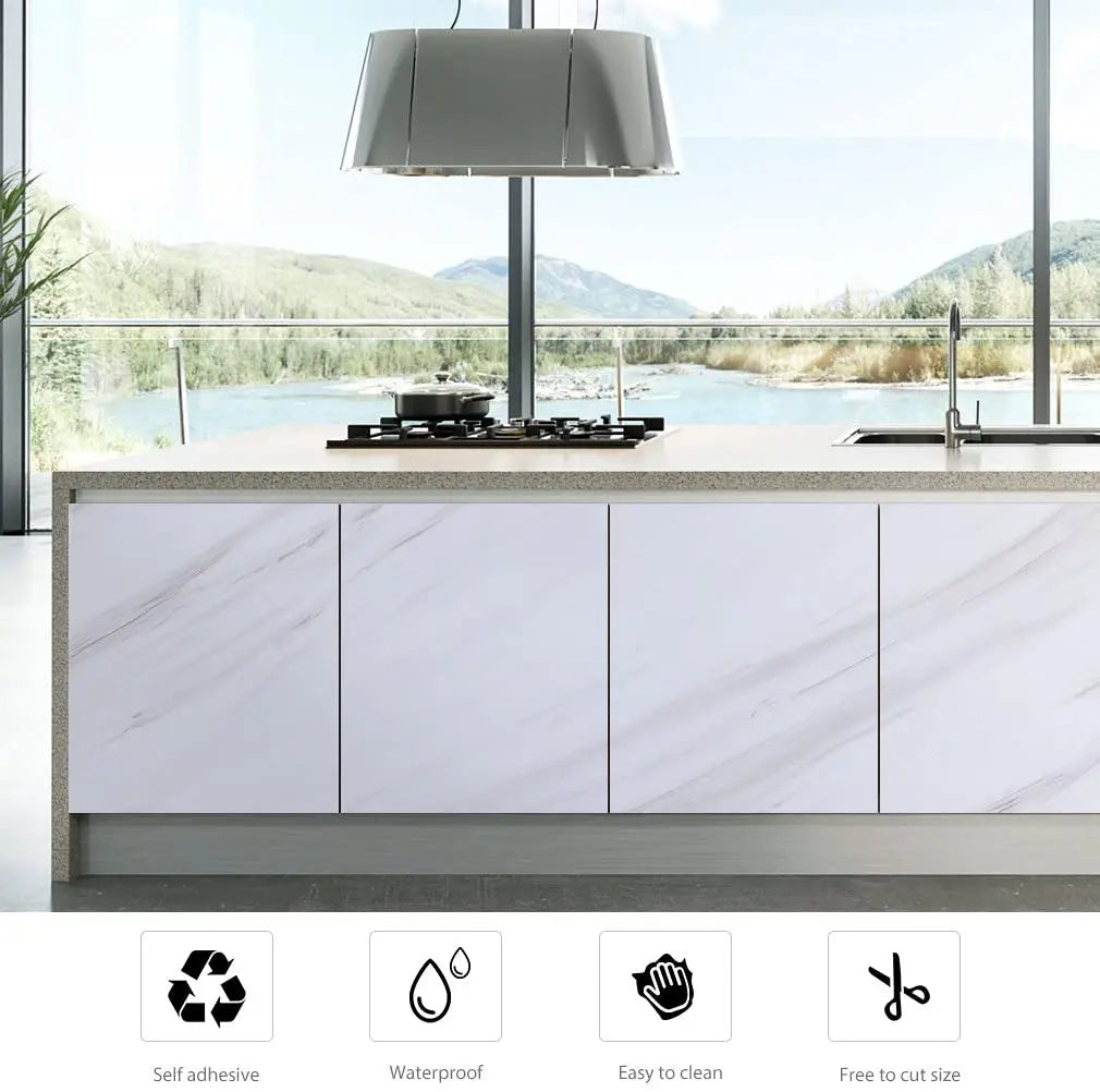 60/70/80cm Width Kitchen Wallpaper Peel and Stick Countertops Covers Waterproof Marble Self Adhesive Wall Papers Decorative Film