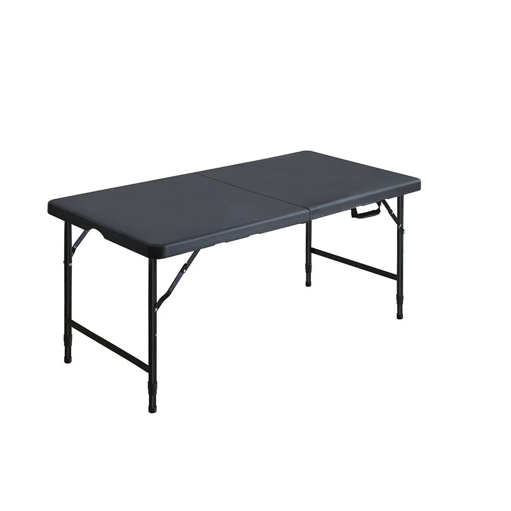 49" Heavy Duty Folding Trestle Table, Rectangle Portable Picnic Camping Table with Metal Frame, Adjustable Height, Waterproof 30