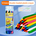 12-36 Color Kawaii Double-headed Triangle Crayon Children's Oil Painting Sticks Safe and Harmless Early Art Educational Supplies