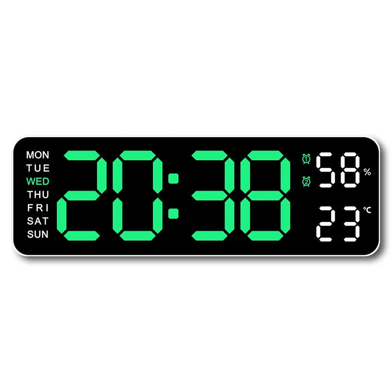 10 Inch Smart Mute LED Electronic Night Alarm Wall Clock Modern Desk Clock Minimalist Thermometer Calendar Time Cube Home Decor