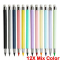 12 Pcs Set Infinity Pencils Multicolor Eternity Pencils No Ink with Eraser Pen School Stationery Drawing Pens Art Supplies