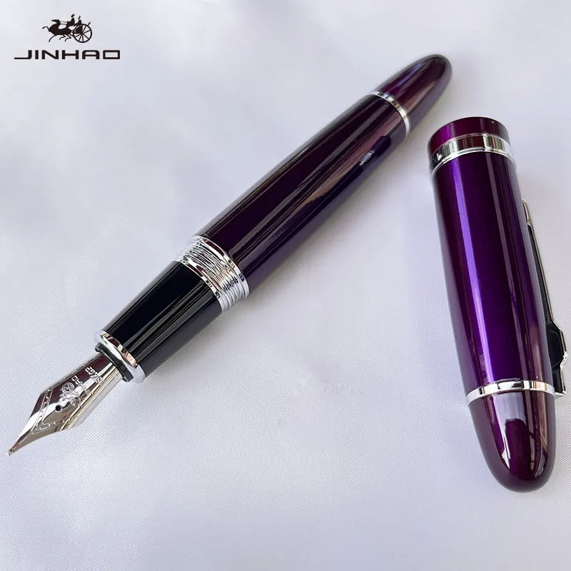 1 PCS JINHAO 159 Classic Design SIlver Trim Calligraphy Iridium Business Pen With Converter