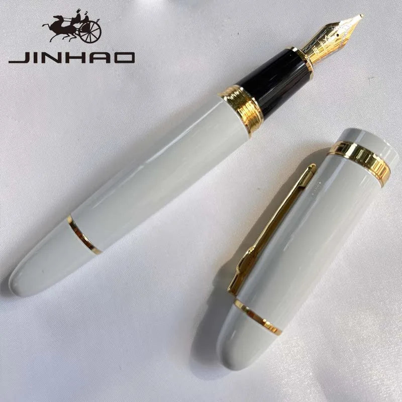 1 PCS JINHAO 159 Classic Design SIlver Trim Calligraphy Iridium Business Pen With Converter