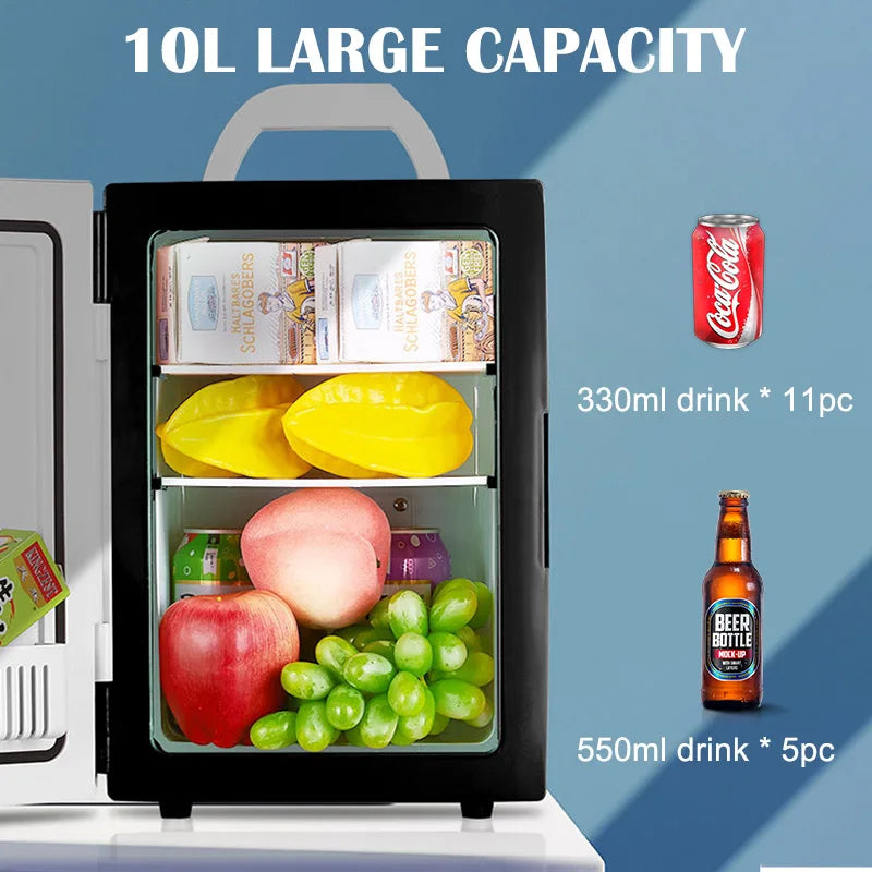 Mini Frigo 10L Portatile – Frigorifero per Auto, Casa e Cosmetici