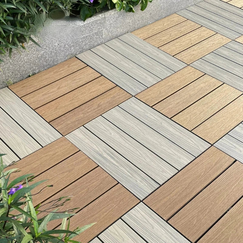 3 items outdoor wood-plastic floor, waterproof, moth-proof, nail-free, DIY snap-on type for courtyard, terrace and outdoor