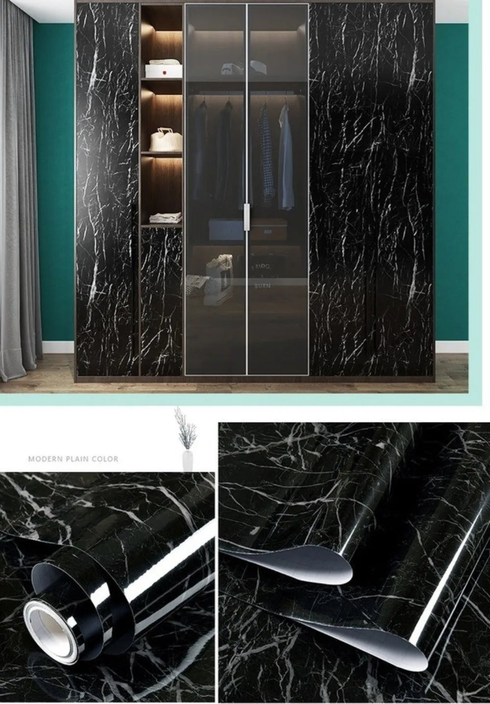 60/70/80cm Width Kitchen Wallpaper Peel and Stick Countertops Covers Waterproof Marble Self Adhesive Wall Papers Decorative Film