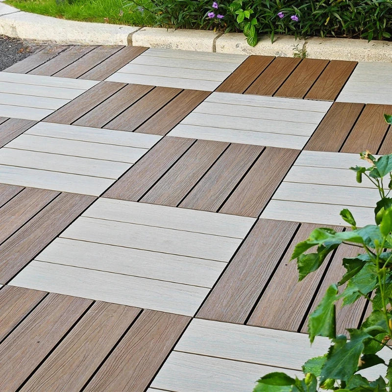 3 items outdoor wood-plastic floor, waterproof, moth-proof, nail-free, DIY snap-on type for courtyard, terrace and outdoor