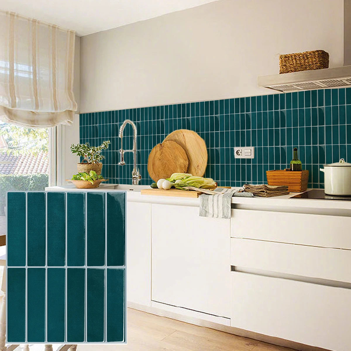 5/10/20pcs Self-Adhesive Wall Tile Stickers, Heat Resistant Peel AndStick Kitchen Backsplash, Waterproof Wall Tile Stickers