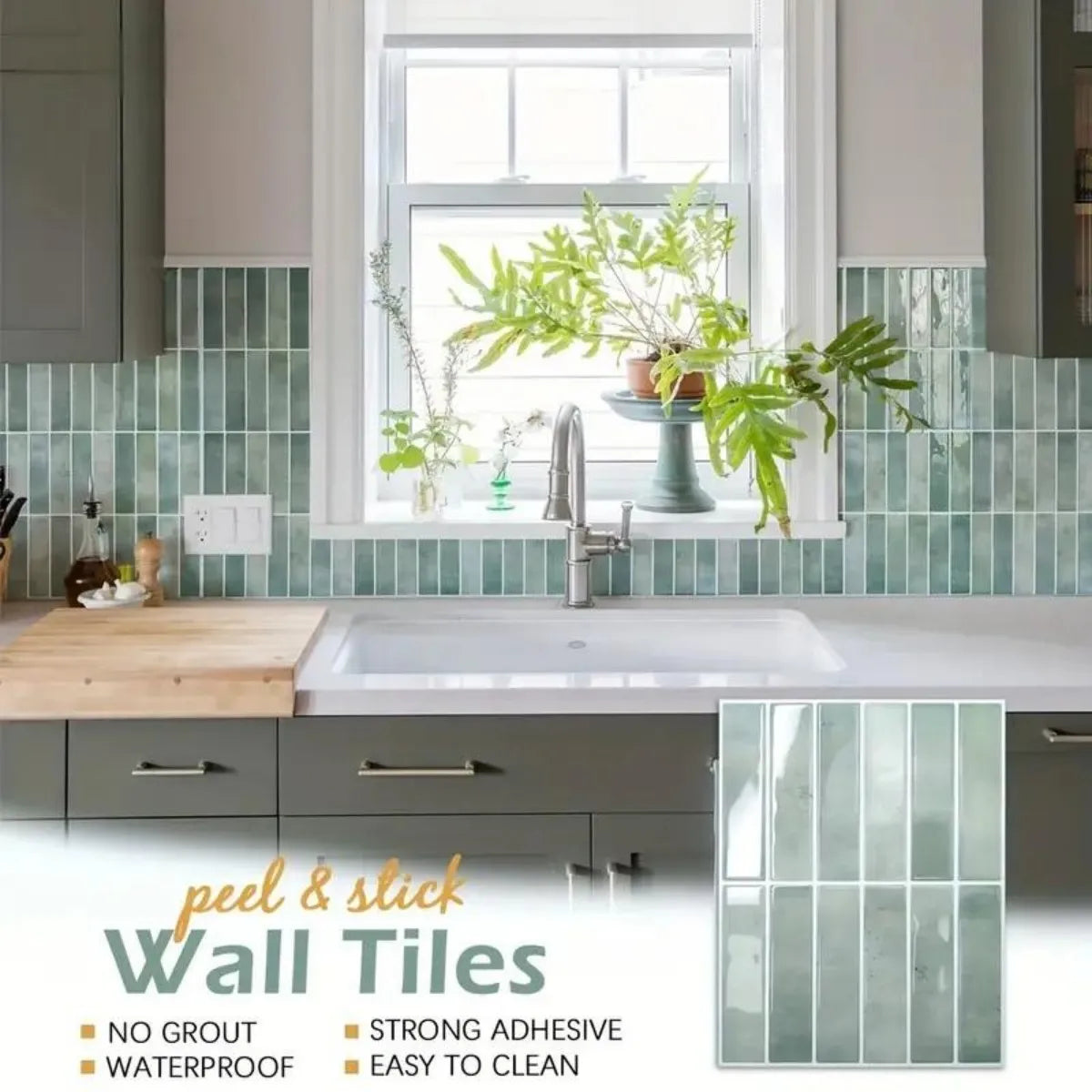 1/5/10/15/20pcs Self-Adhesive Wall Tiles Stickers, Heat Resistant Peel AndStick Kitchen Backsplash, Waterproof Wall Tile Sticker