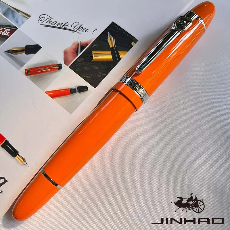 1 PCS JINHAO 159 Classic Design SIlver Trim Calligraphy Iridium Business Pen With Converter