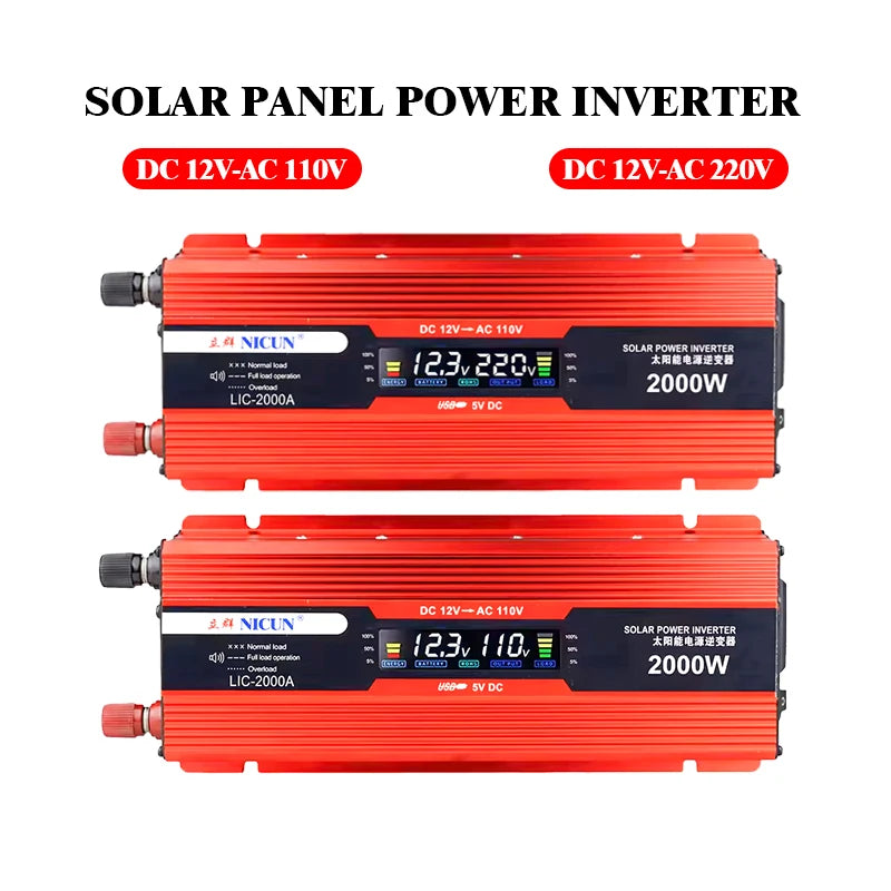 2000W Off-Grid Solar CompleteKit Power w/100A MPPT Controller,110V 220V Inverter&10AH 30AH LiFePO4 Battery for Home/RV/Camping
