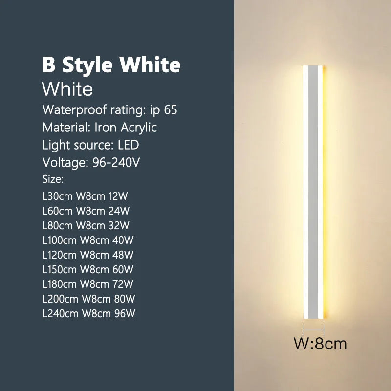 Outdoor waterproof wall lamp LED  strip background wall lamp stair garden lamp living room bedroom bedside ip65 wall lights