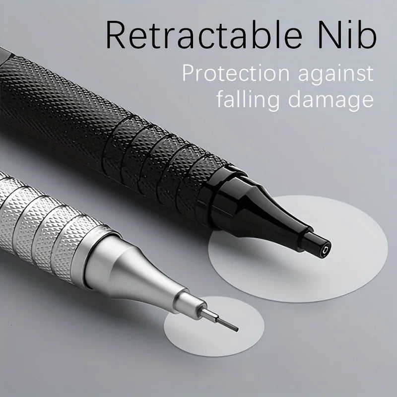 0.3/0.5/0.7/0.9/2.0mm Mechanical Pencil Low Center of Gravity Metal Drawing Special Pencil Office Write Art Supplies for School