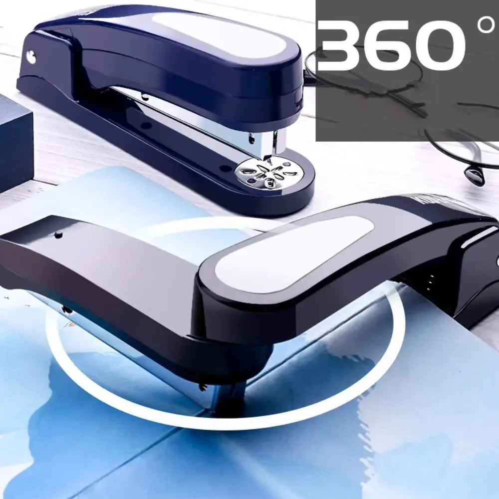 KW-TRIO 360 Degree Rotary Stapler Multifunctional Heavy Duty Stapler Thickened Effortless Long Stapler Office Binding Tools