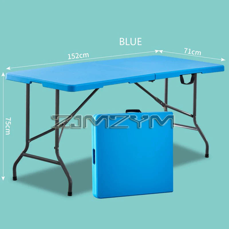 1.2M 1.5M 1.8M Height-Adjustable Folding Table Event Outdoor Camping Desk Garden Booth Party Long Table