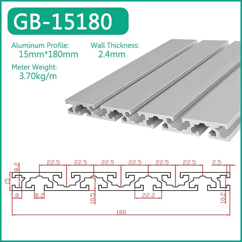 1515 1520 1530 1540 1560 1570 1590 15120 15160 15180 Aluminum Profile Framework Linear Rail Extrusion CNC 3D Printer Parts DIY