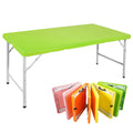 125cm Duty Adjustable Height Folding Table with Handle135KG Weight Capacity for Camping Picnic Parties Home  Indoor Outdoor