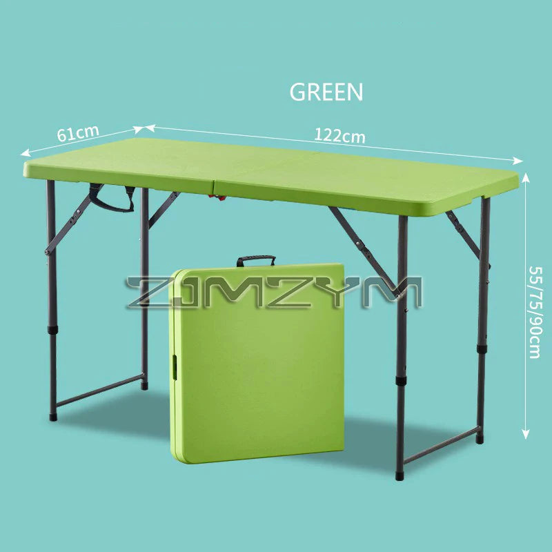 1.2M 1.5M 1.8M Height-Adjustable Folding Table Event Outdoor Camping Desk Garden Booth Party Long Table