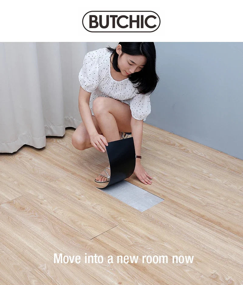 36pc Self-adhesive Wood Grain Floor Wall Sticker Modern Style PVC Living Room Toilet Kitchen Home Floor Decor Waterproof Sticker