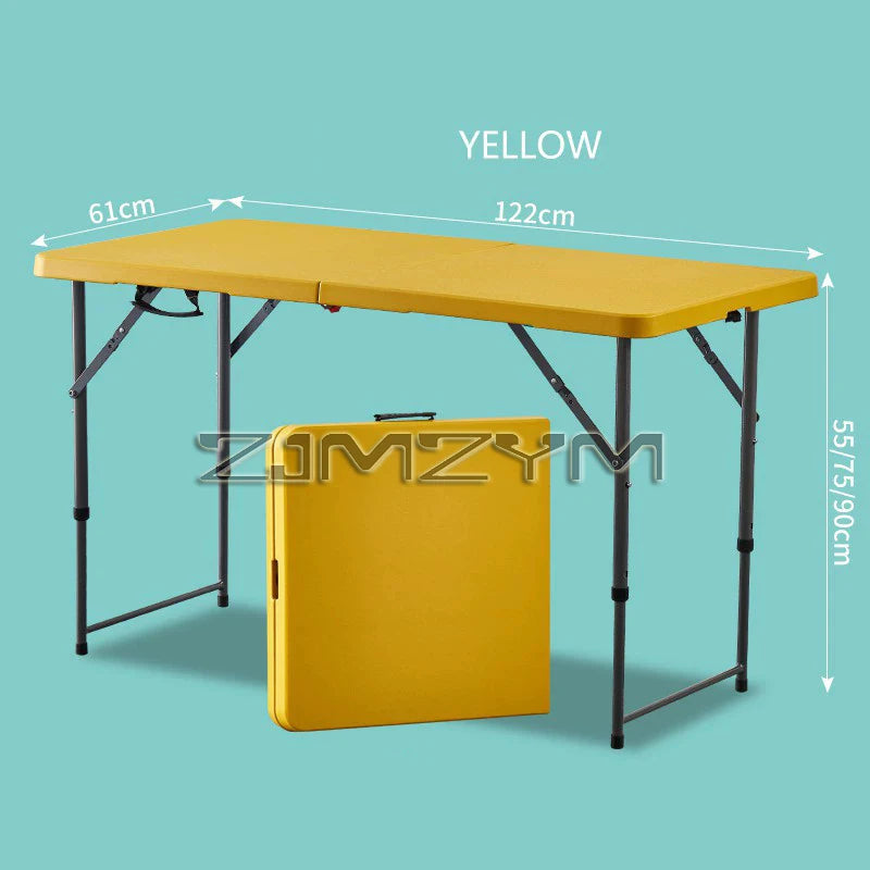 1.2M 1.5M 1.8M Height-Adjustable Folding Table Event Outdoor Camping Desk Garden Booth Party Long Table